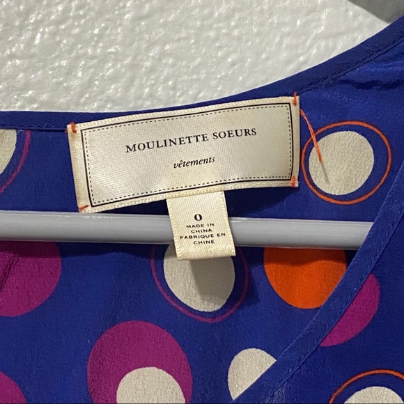 Anthropologie Color-Drenched Polka Dot Silk Dress - Picture 4 of 9